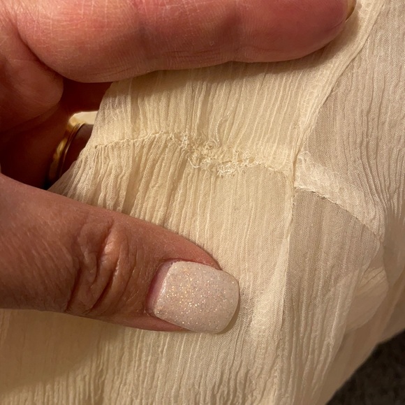 Rebecca Taylor 100% Silk Deep V-Neck Embellished Cream Shell/Tank/Blouse - Picture 10 of 12